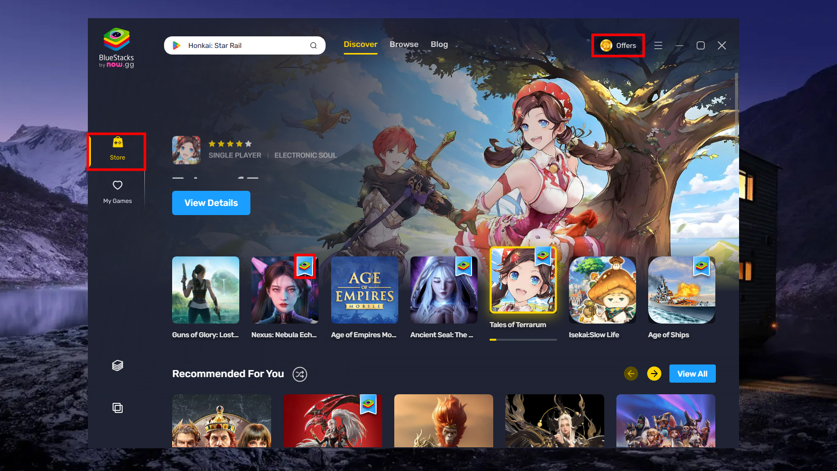 BlueStacks Store page