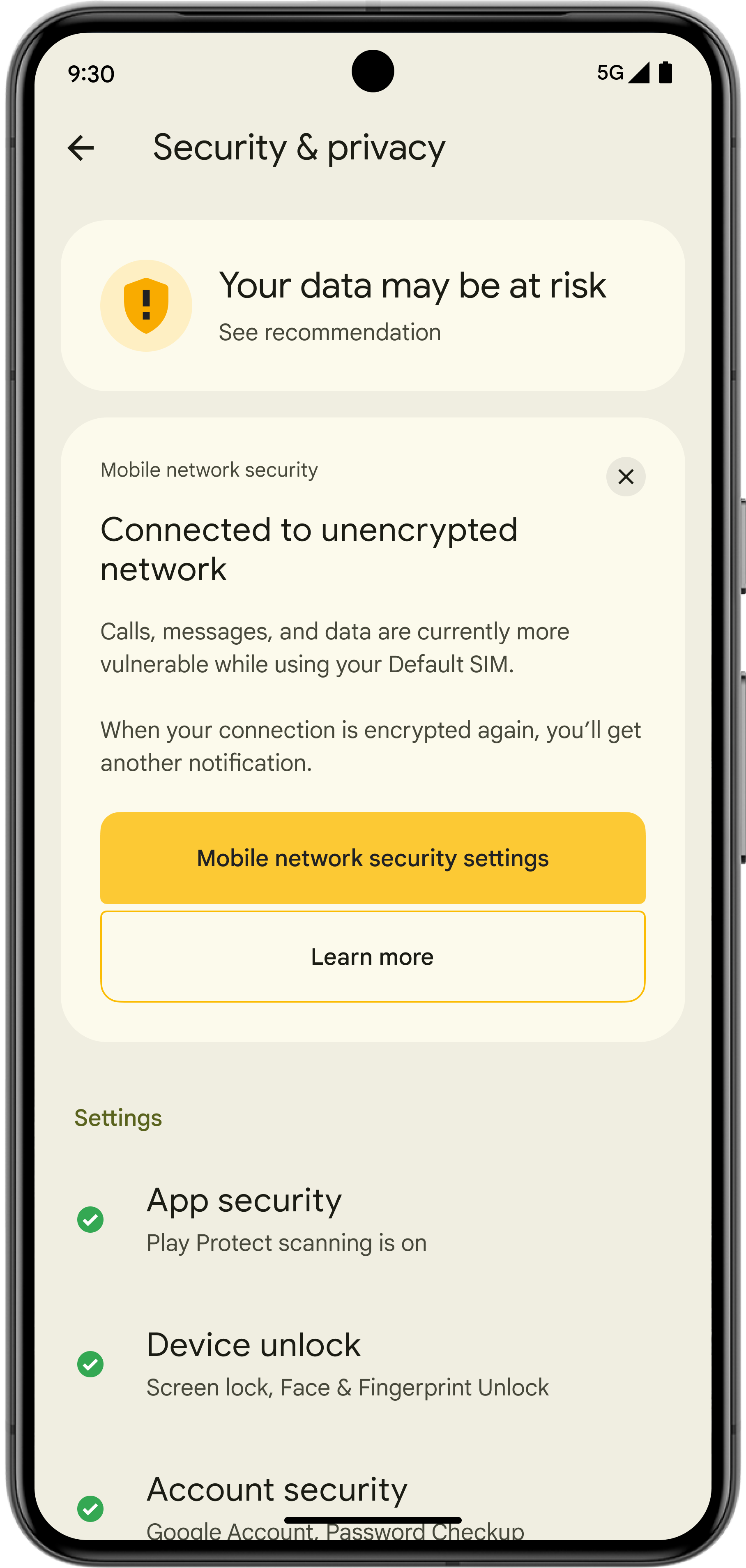 Mobile phone security encryption warning blog