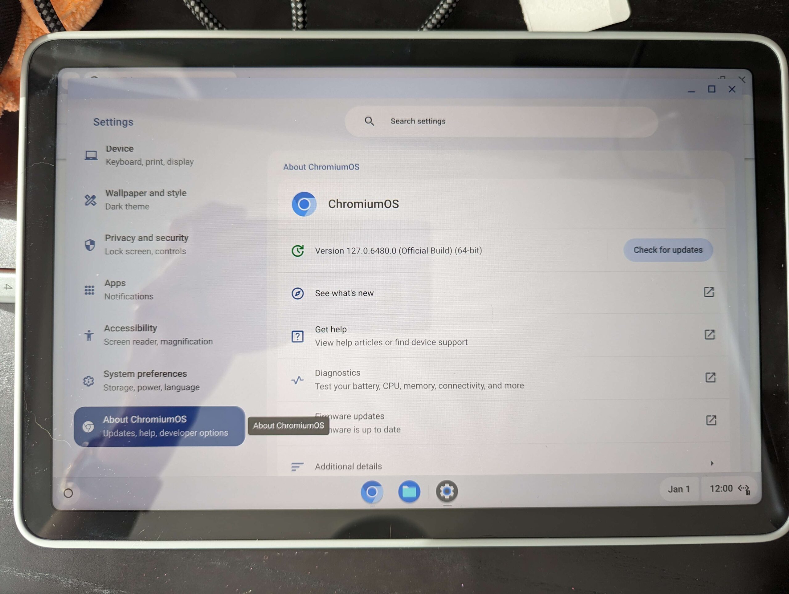 Chrome OS running on Pixel tablets