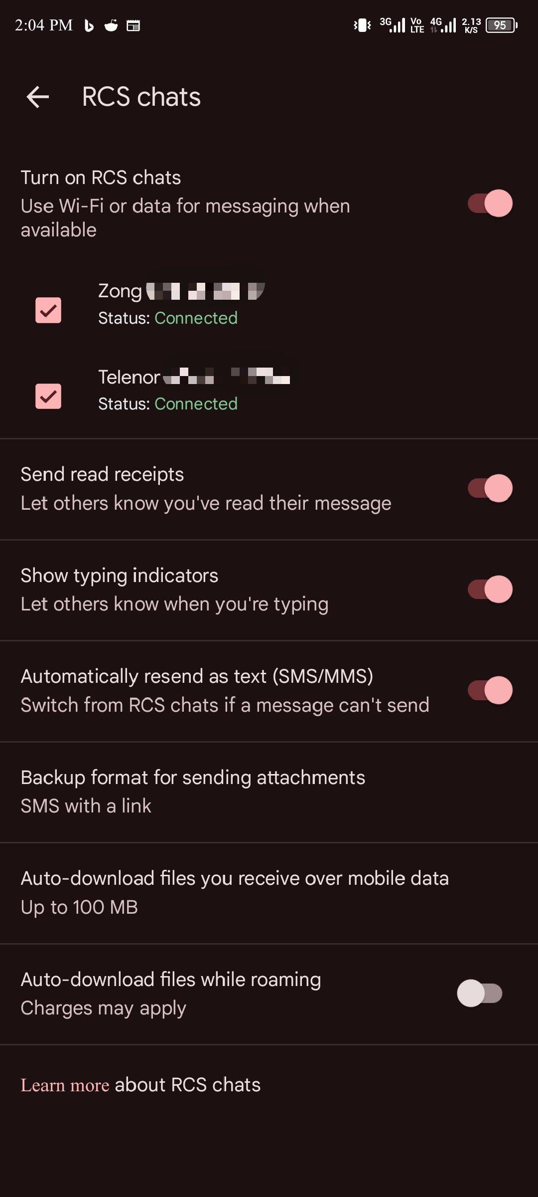 Dual SIM RCS on Google Messages beta 1