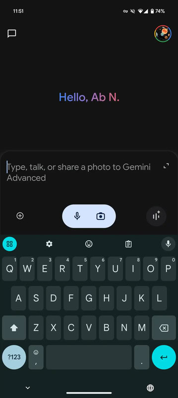 Gemini homescreen redesign 1