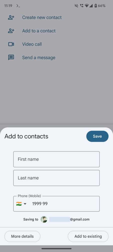 New Google Contacts behavior