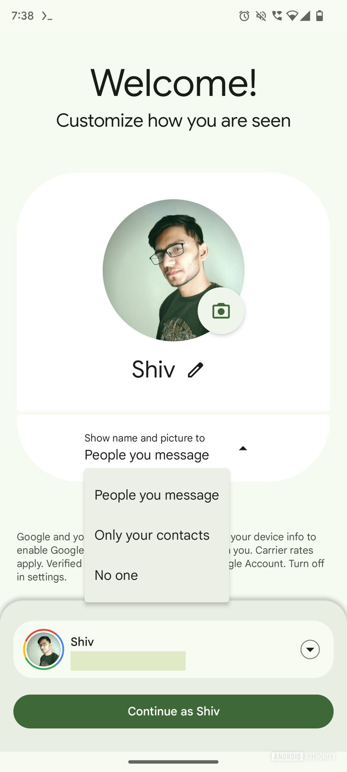 Google Messages Profile discovery privacy options 1