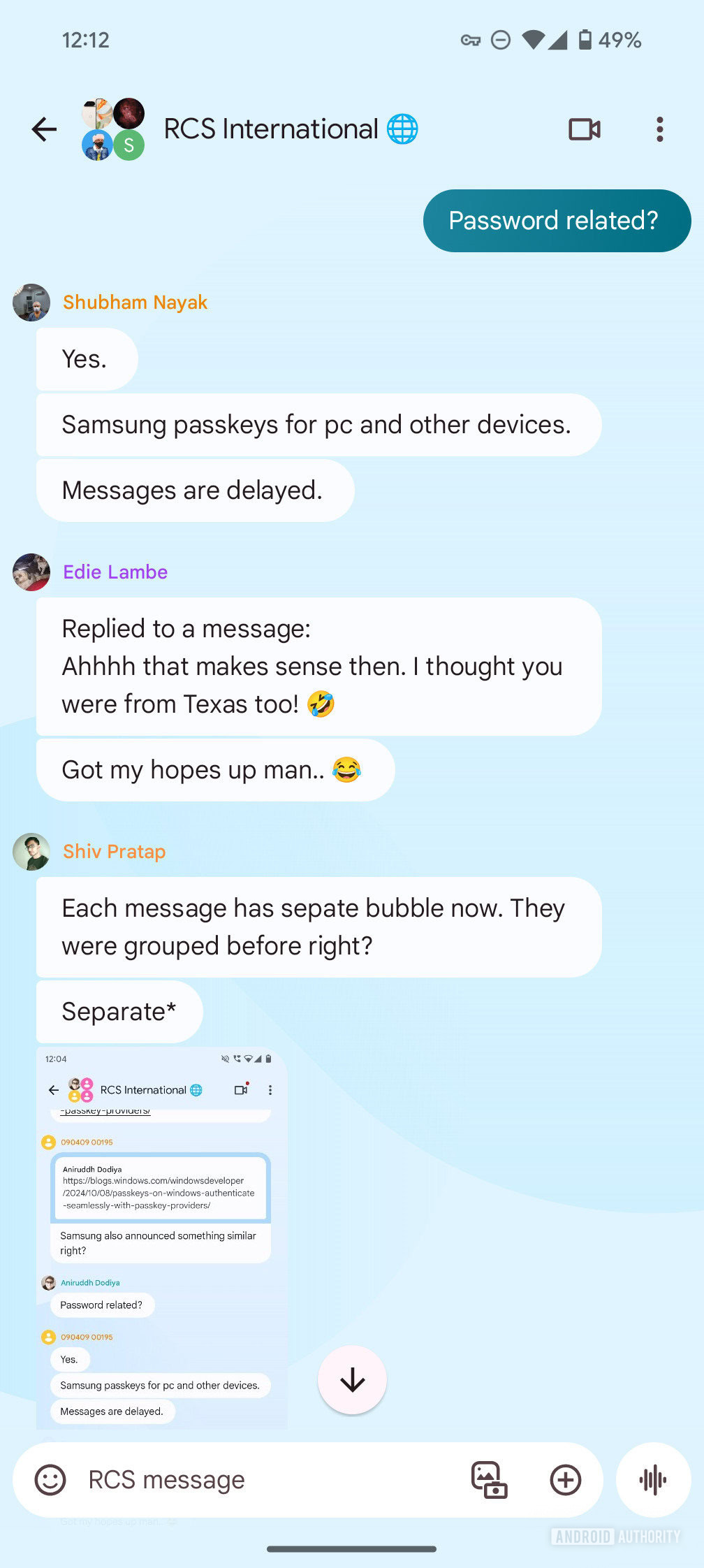 Google Messages chat bubbles old