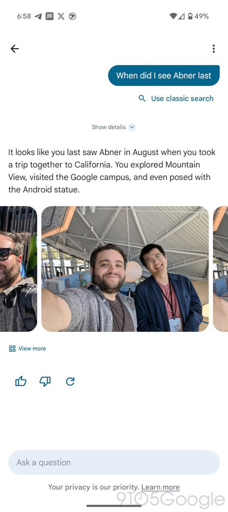 The nifty Ask Photos feature is now available for some Google Photos users