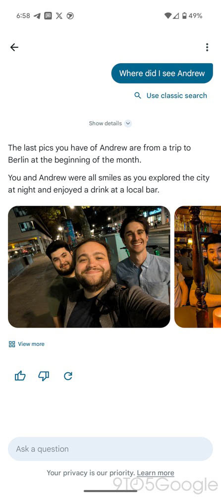 The nifty Ask Photos feature is now available for some Google Photos users