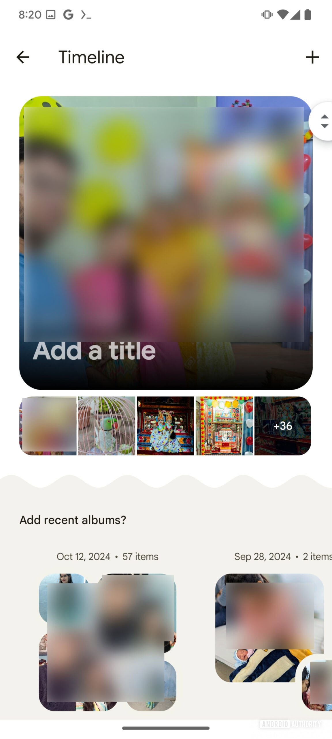 Google Photos timeline feature.