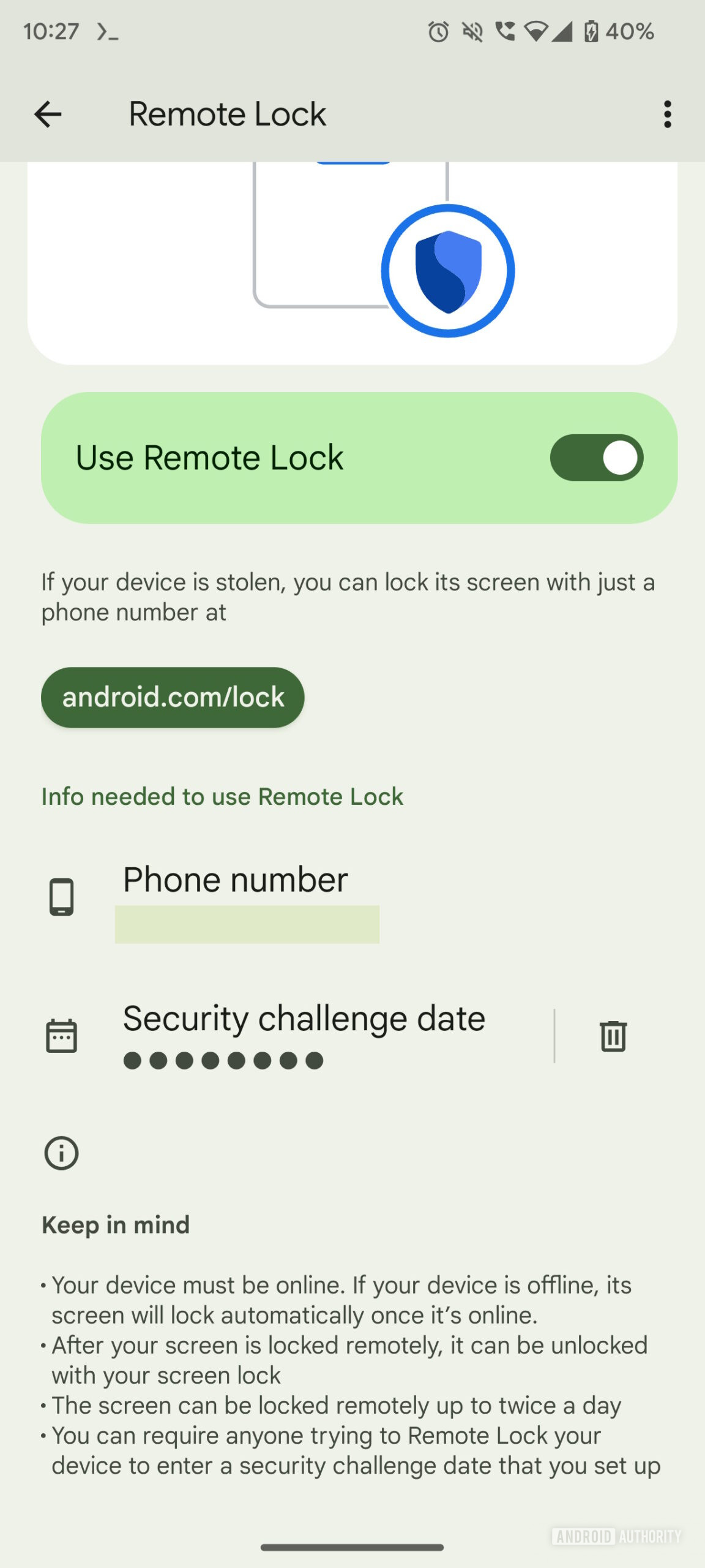 Google Play Services Remote Lock Security challenge 3