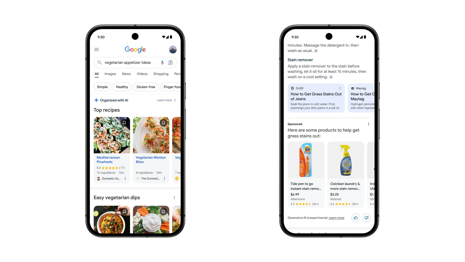 Google Search AI organized results and ads into AI overviews