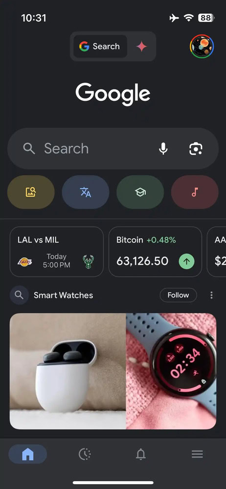 Google app’s bottom bar is getting a more modern look