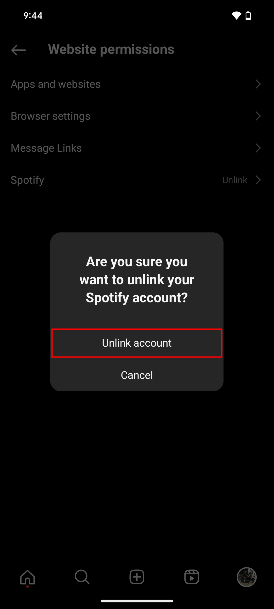 How to unlink your Spotify account from Instagram (5)