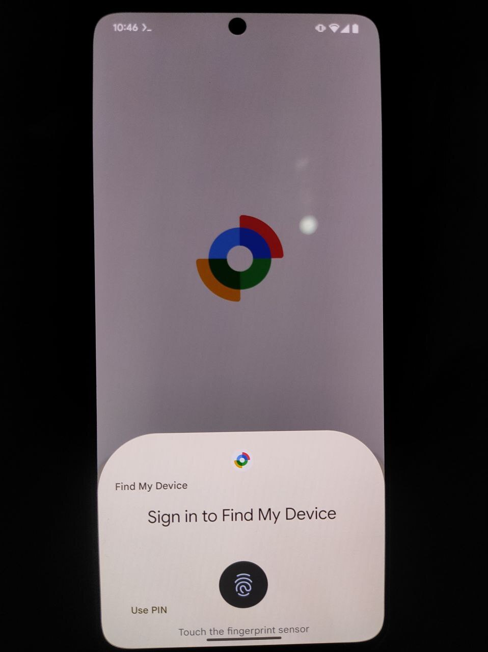 Find my Device biometric login