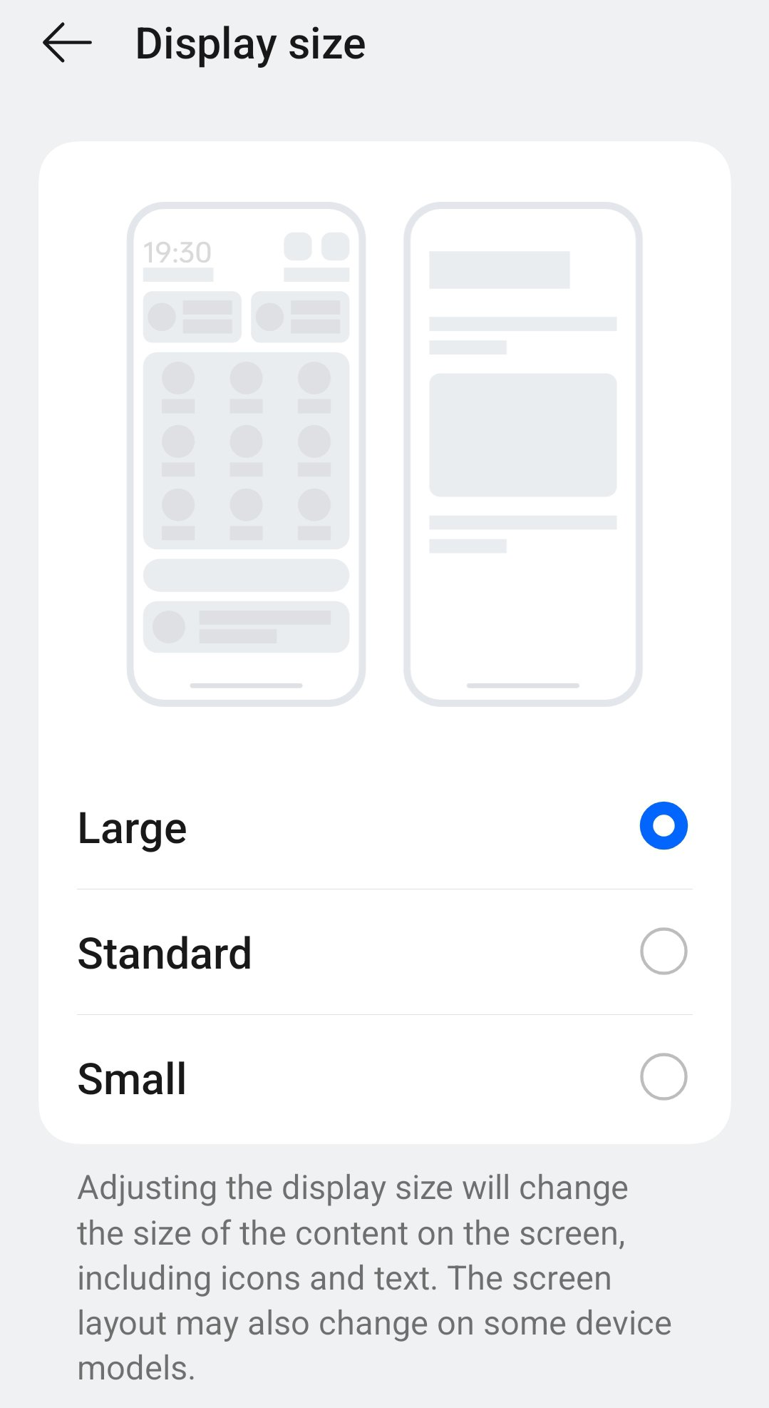 Large display size option in OxygenOS 15