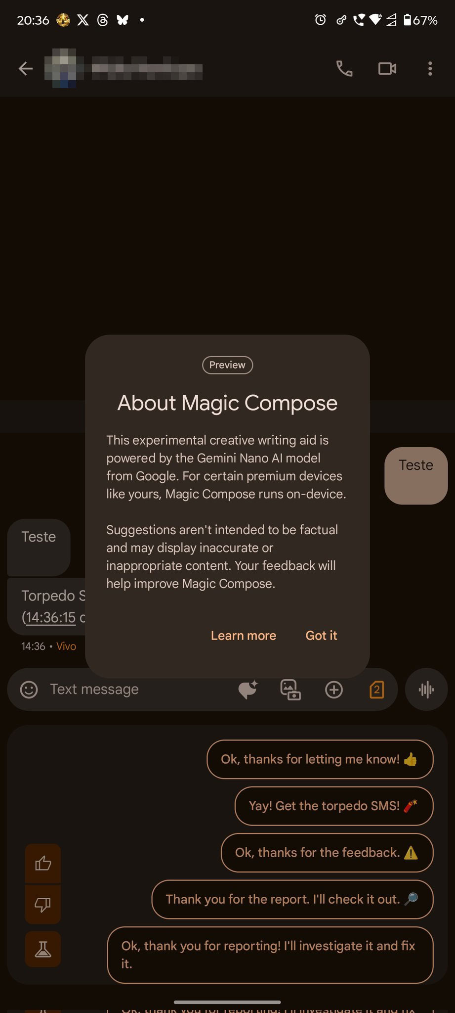 Magic Compose on the Motorola Edge 50 Ultra device