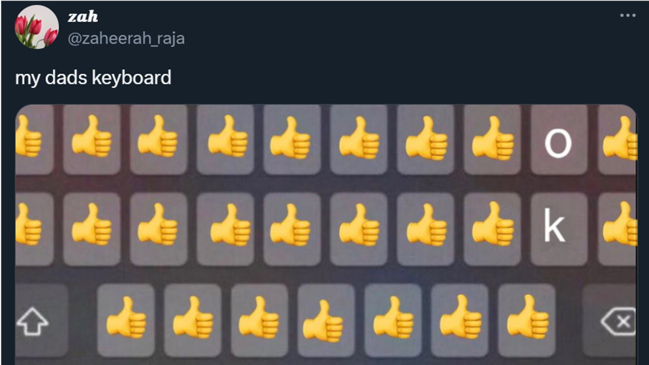 A dads' thumbs-up emoji keyboard 