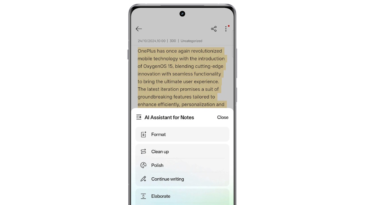 Oxygen OS 15 AI Notes