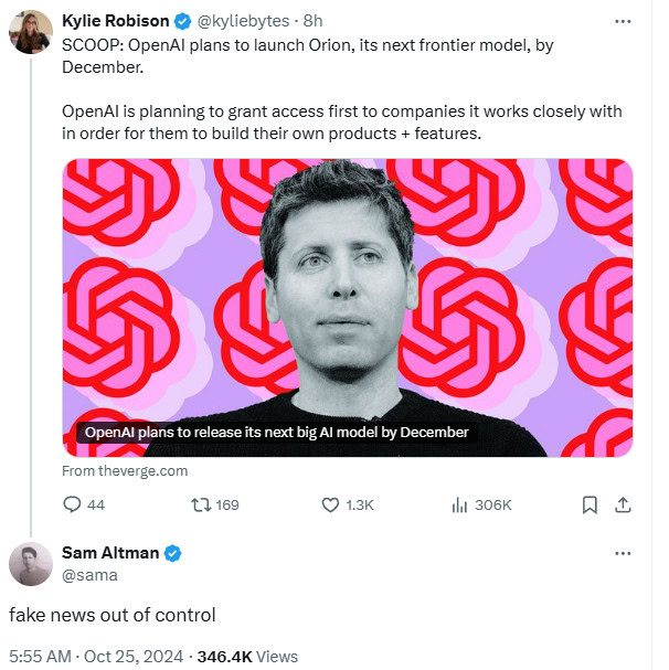 Sam Altman The Verge Orion Twitter