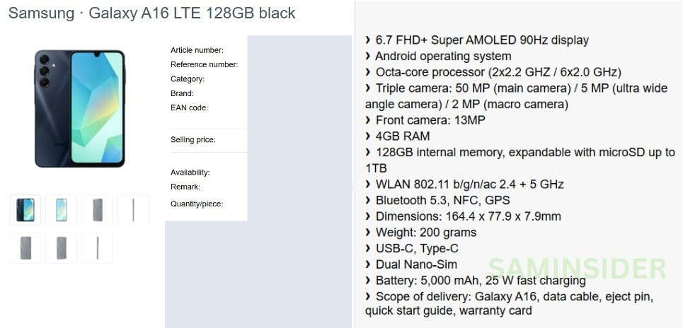 Fresh Samsung Galaxy A16 leak reveals all you need to know about its hardware