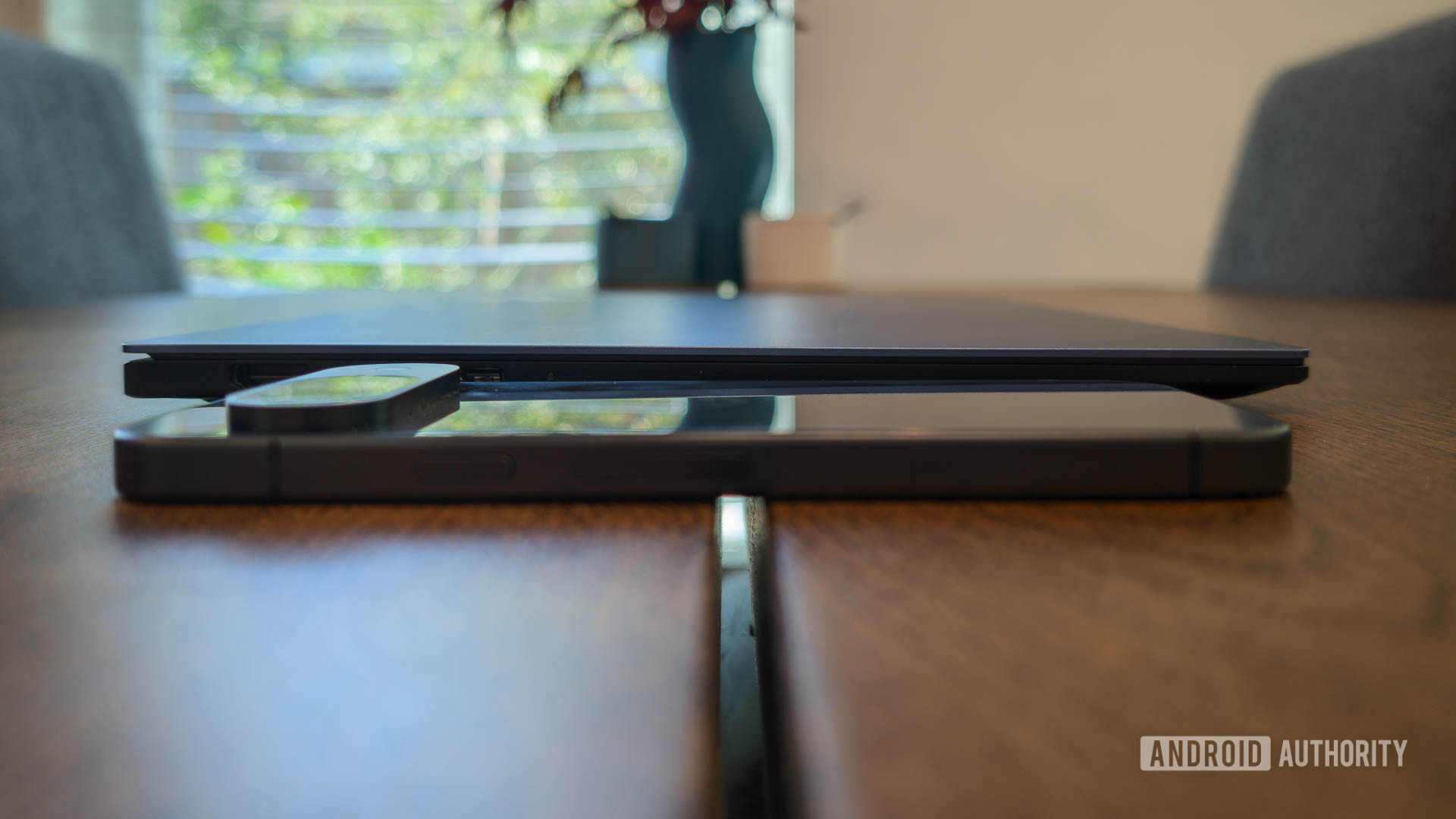 Samsung Galaxy Chromebook Plus Thinness Compared to Google Pixel 9