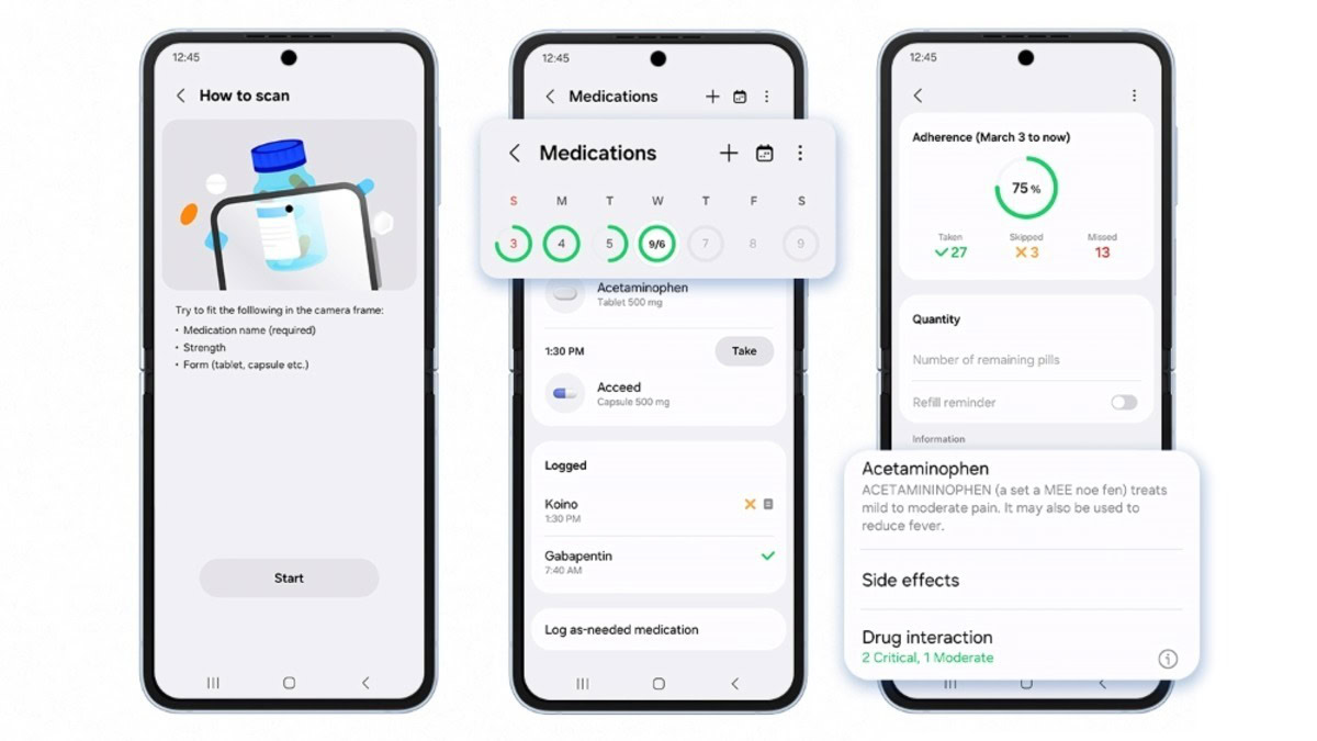 Samsung Health App Medications Tracking