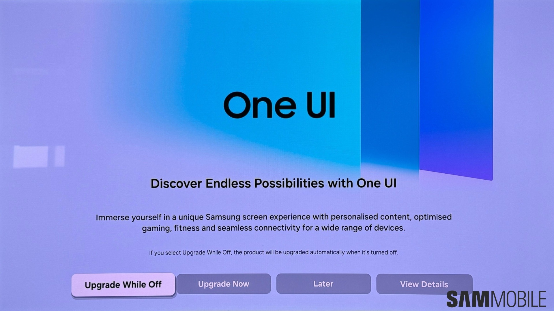 Pembaruan Samsung One UI untuk layar splash TV