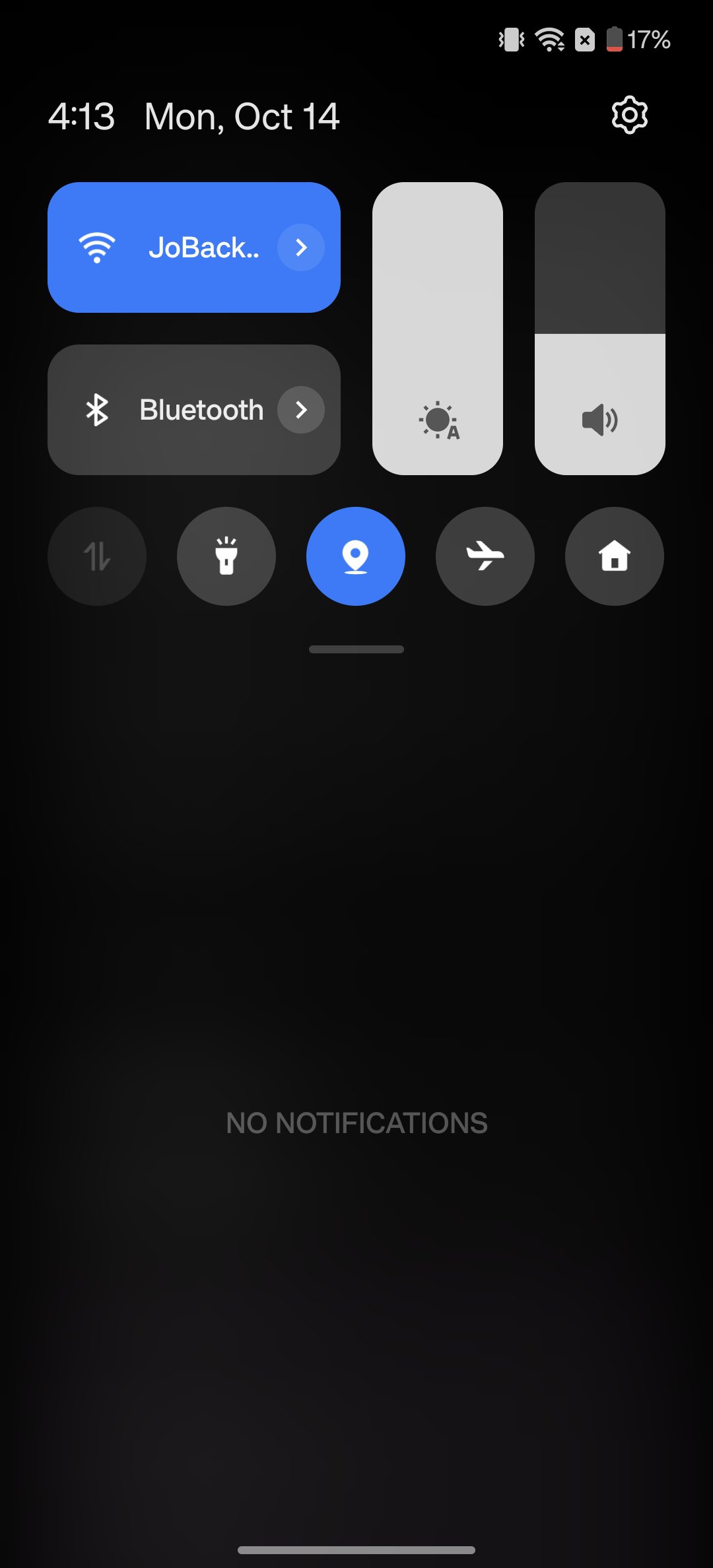 Oxygen OS 14 Quick settings panel layout screenshot