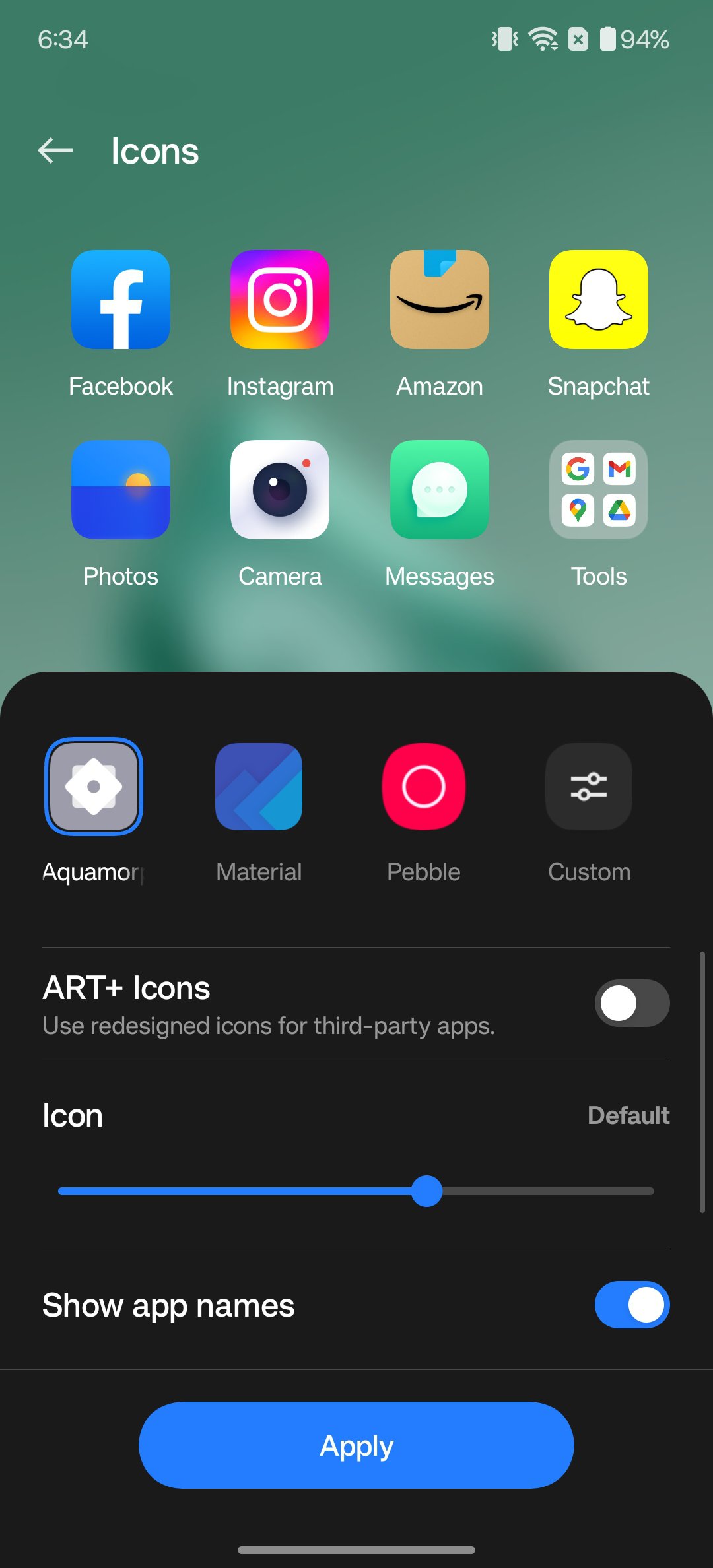 Oxygen OS 14 icon styles