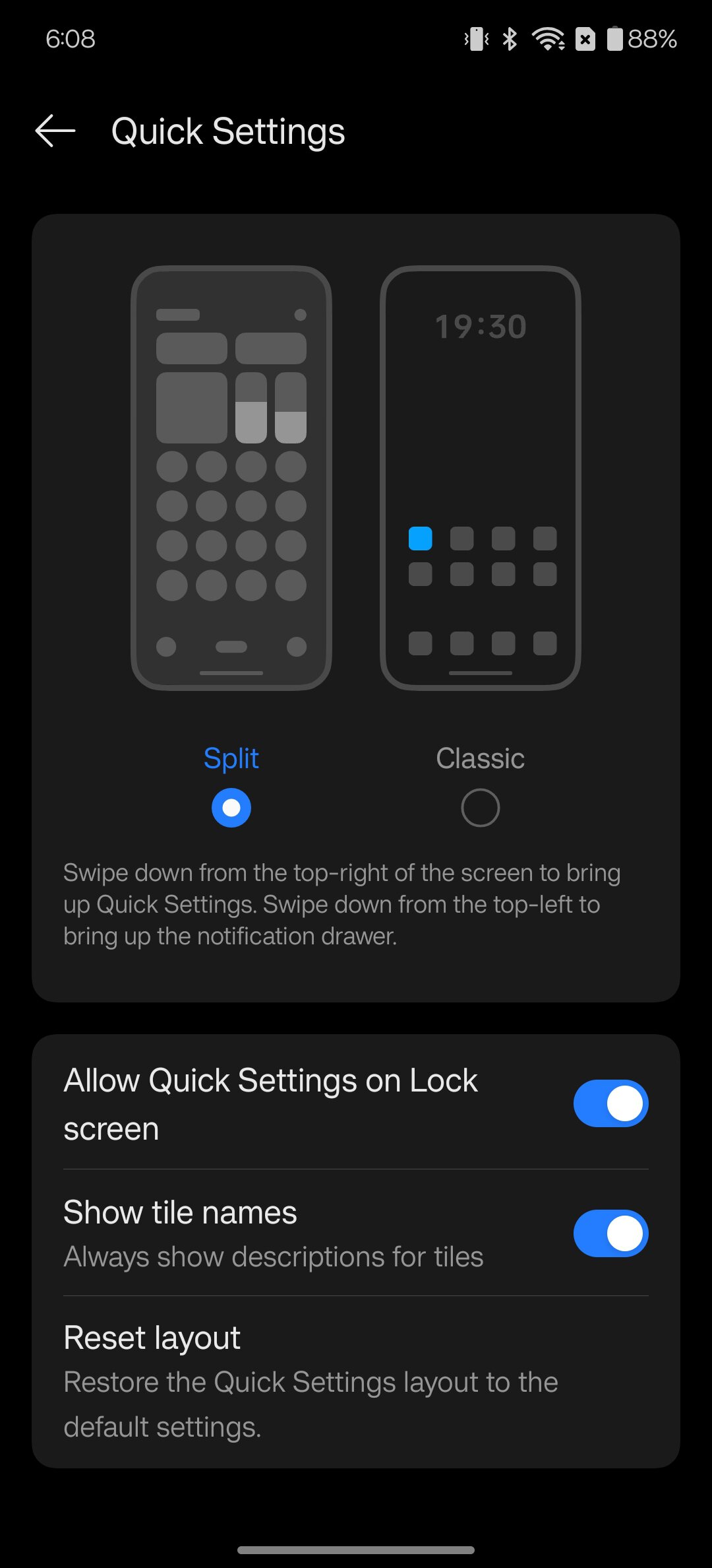 Oxygen OS 15 Quick settings panel layout screenshot