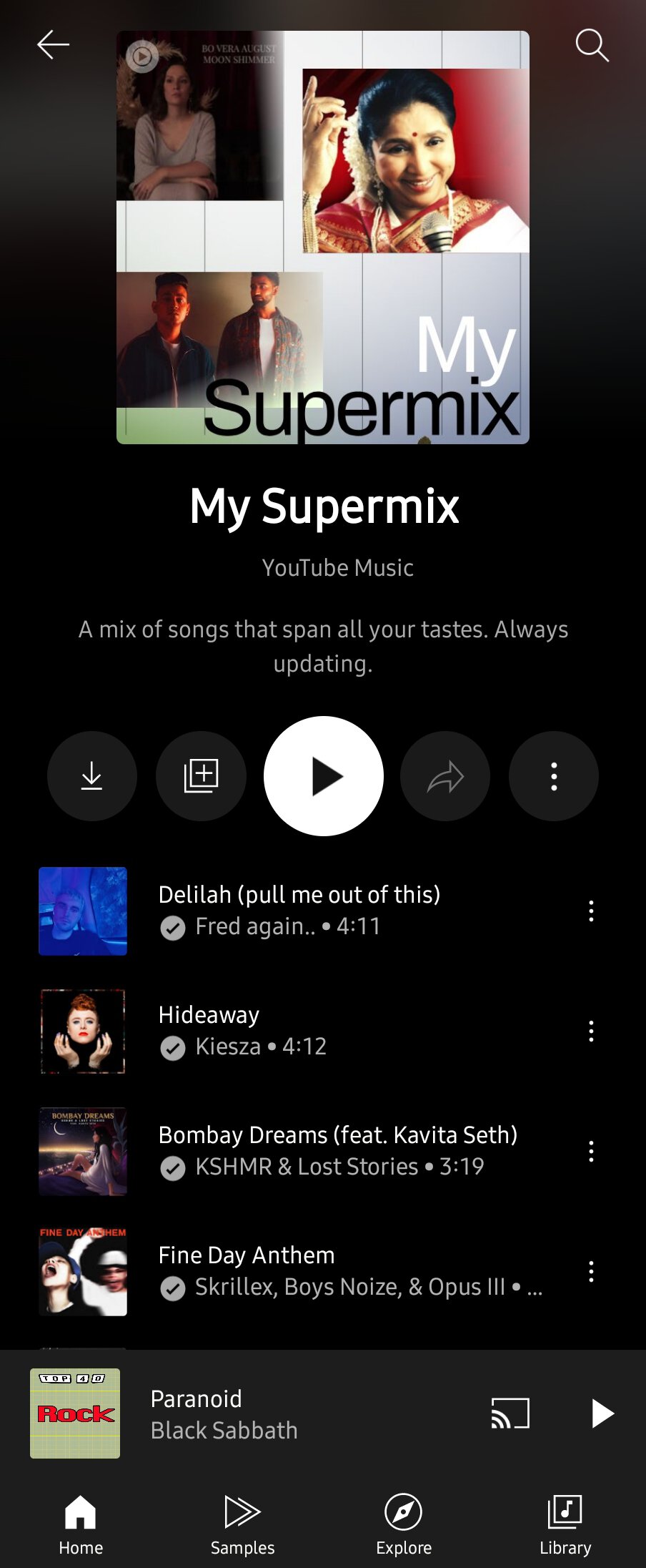 YouTube Music Supermix screenshots