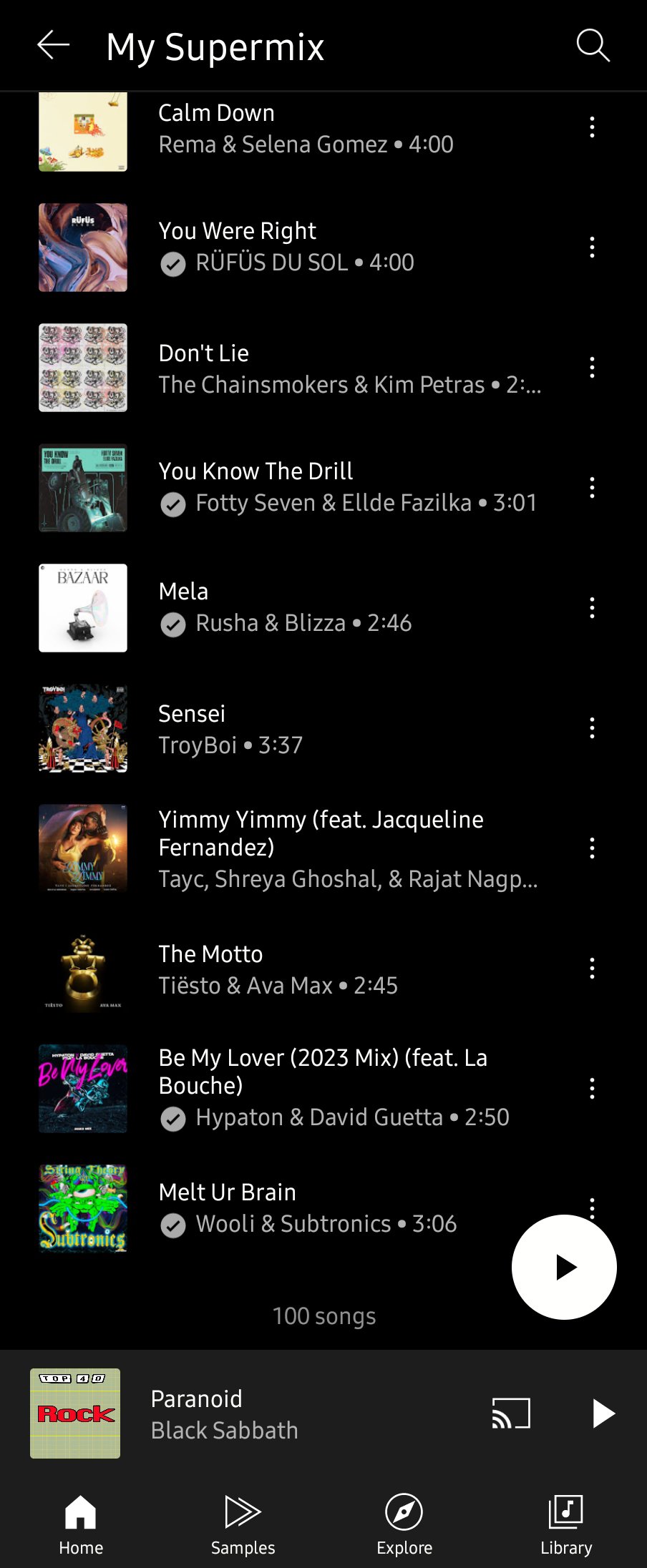 YouTube Music Supermix screenshots