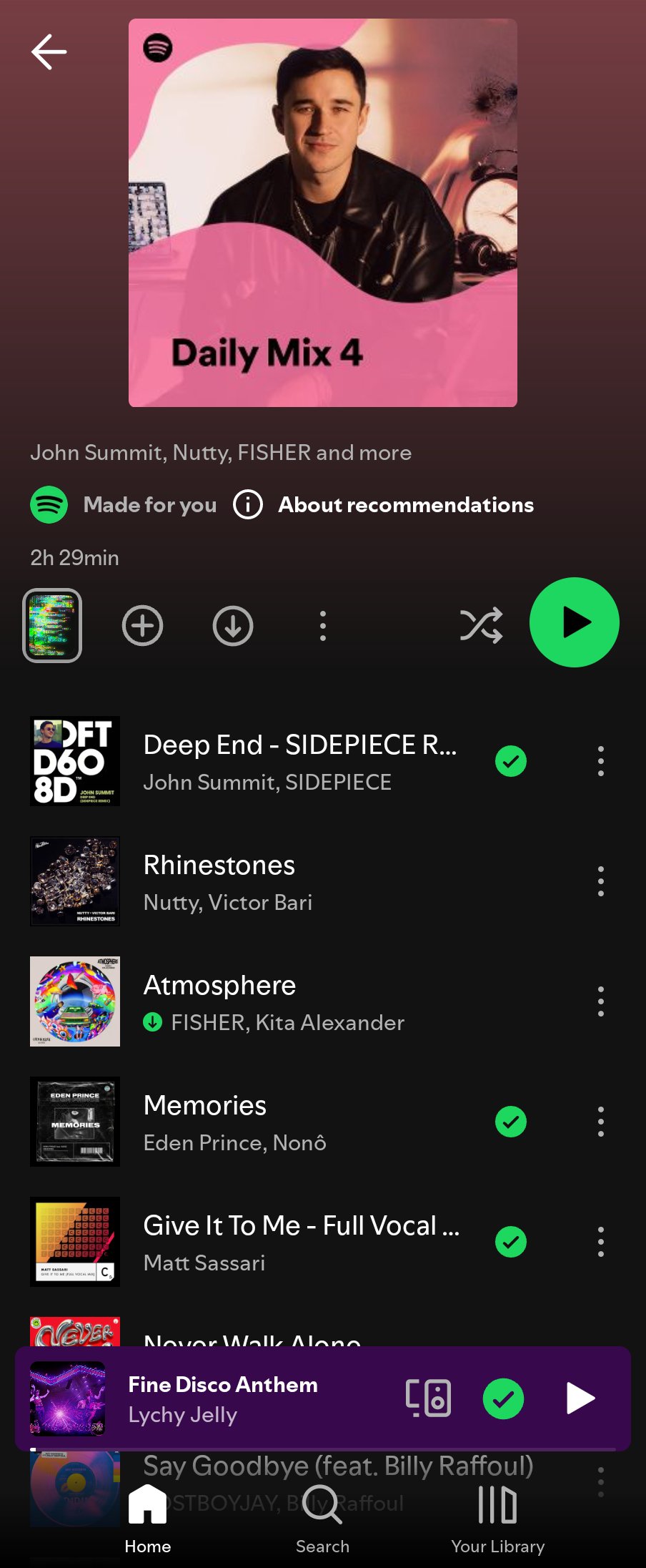 Spotify screenshot for YouTube Music Supermix story