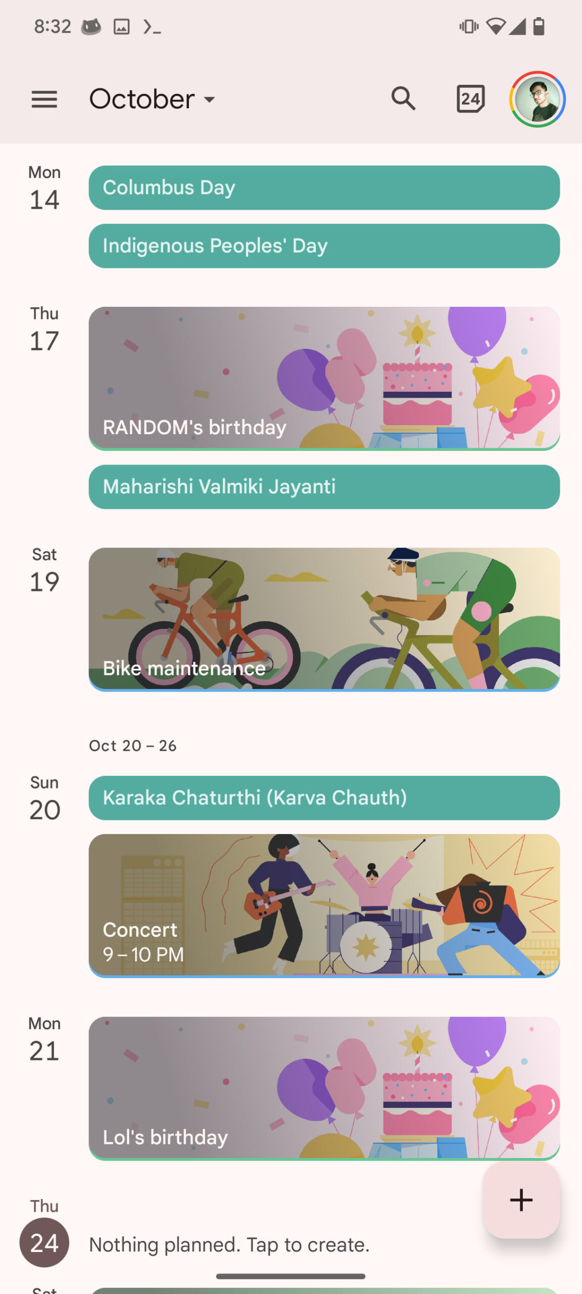 Google Calendar screenshot event illustrations feature toggle