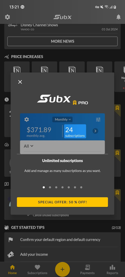 SubX subscription tracker app android 003