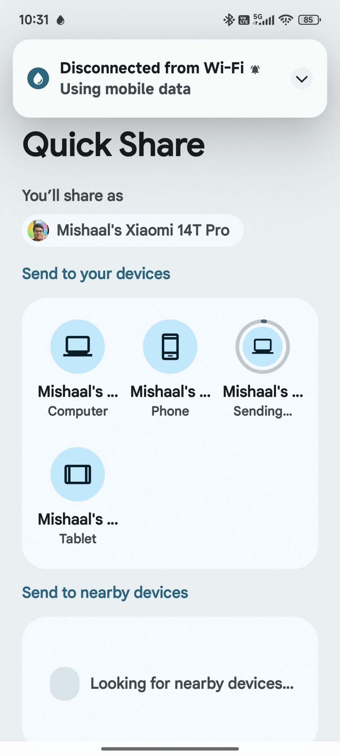 Xiaomi 14T Pro disconnected from WiFi notifications