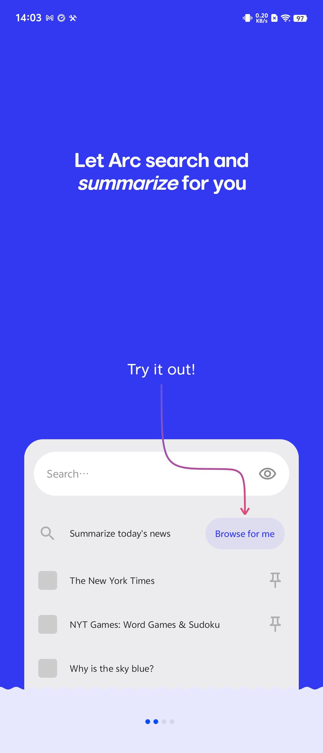 arc search browser android onboarding 3