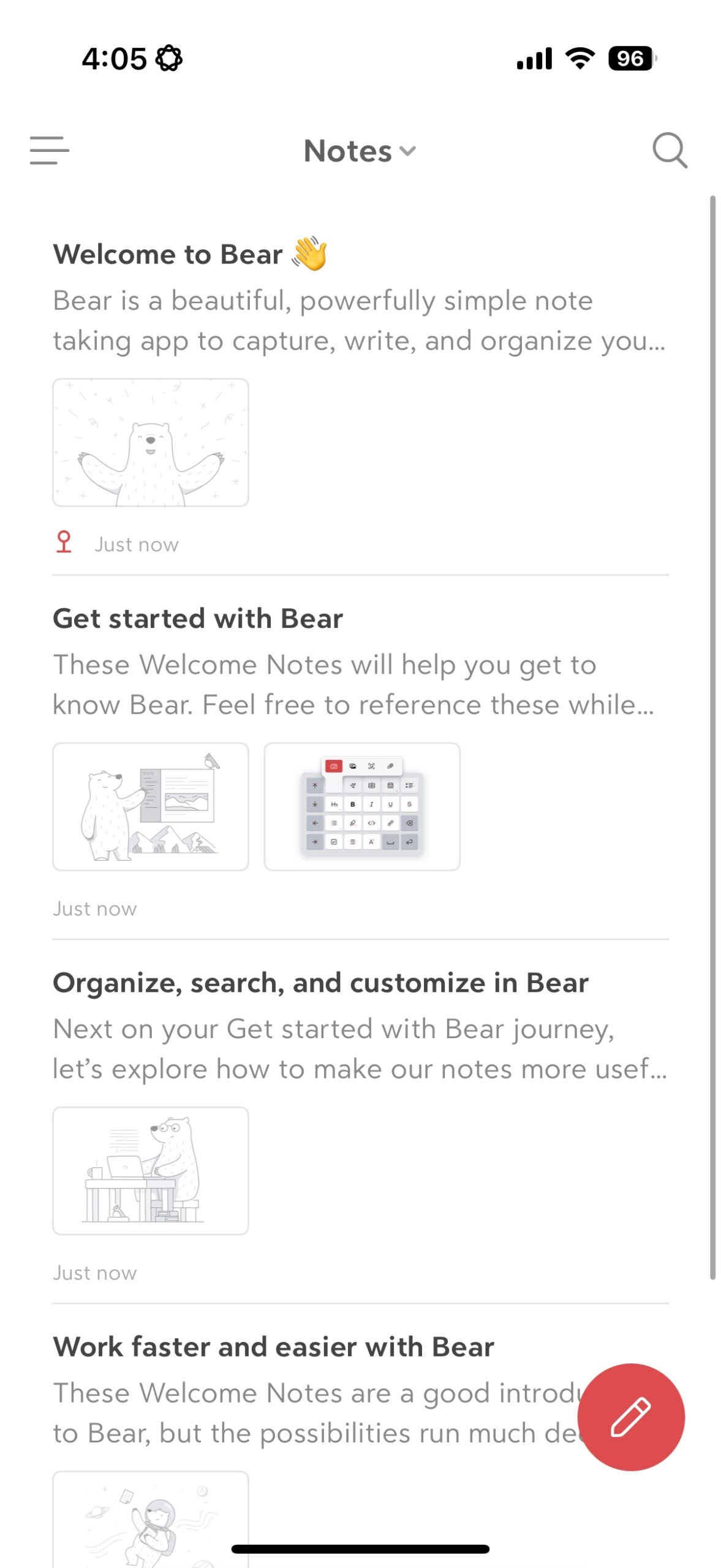 bear notes ios exclusive app screen 01