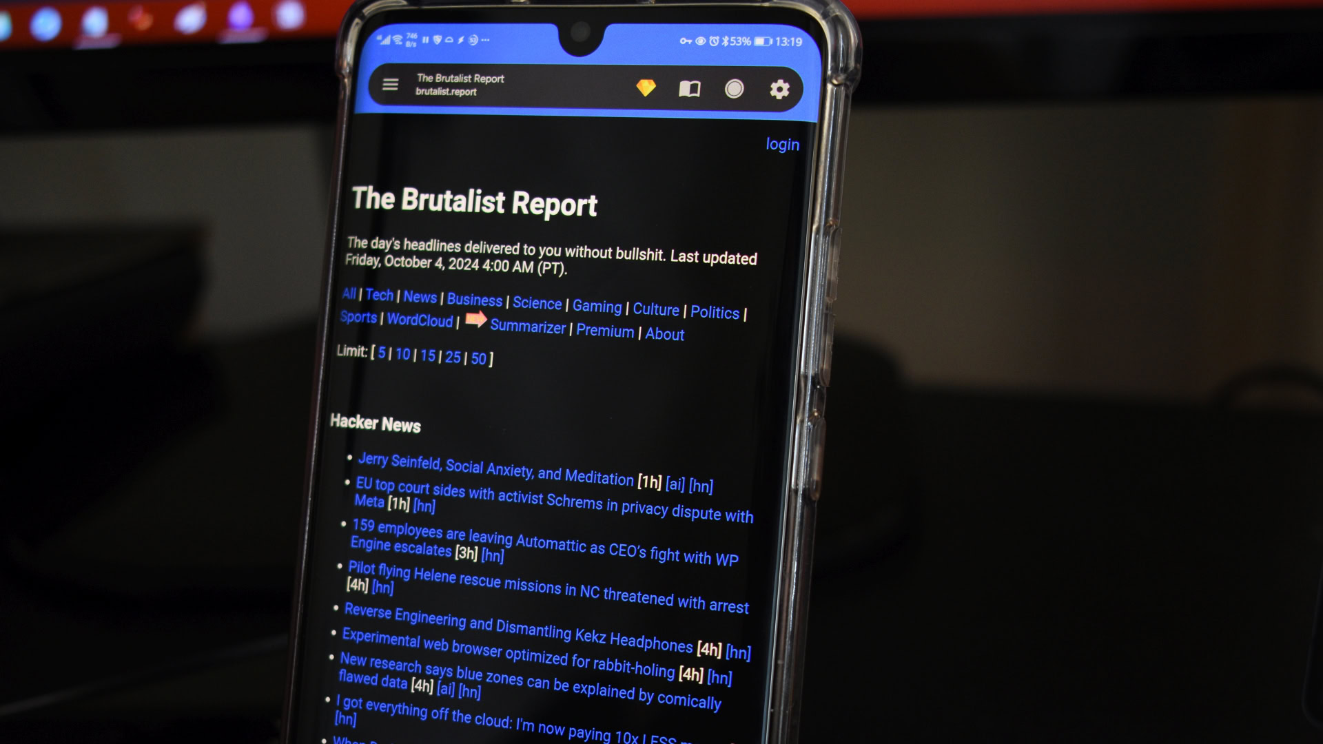 Google News Alternative: The brutalist report 1