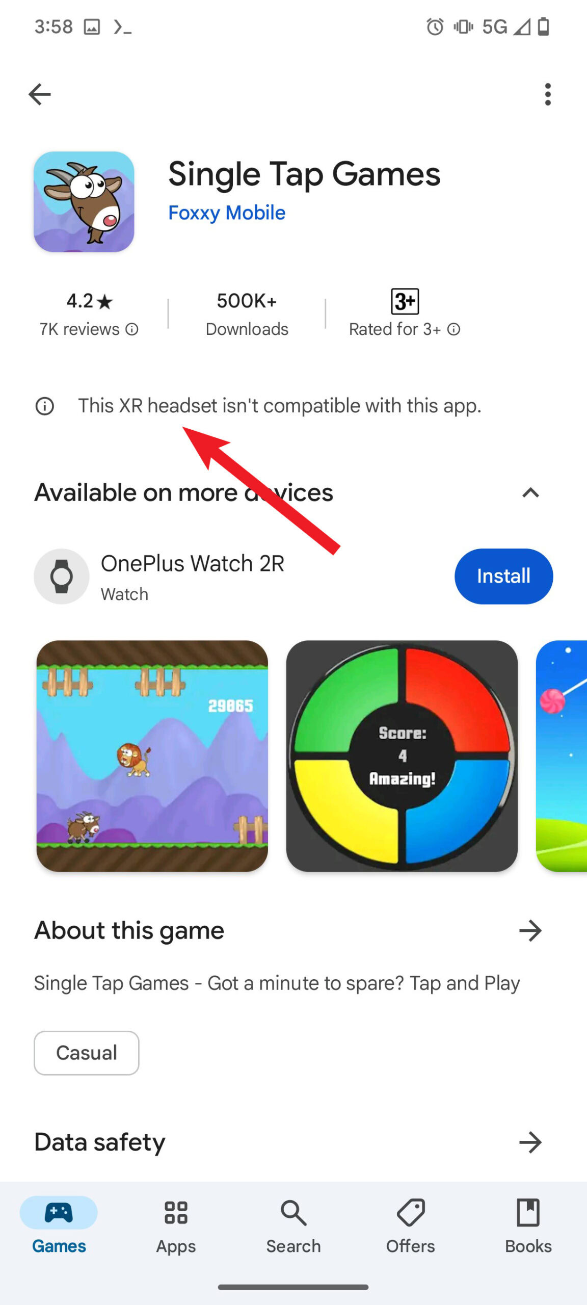 play store xr 1a