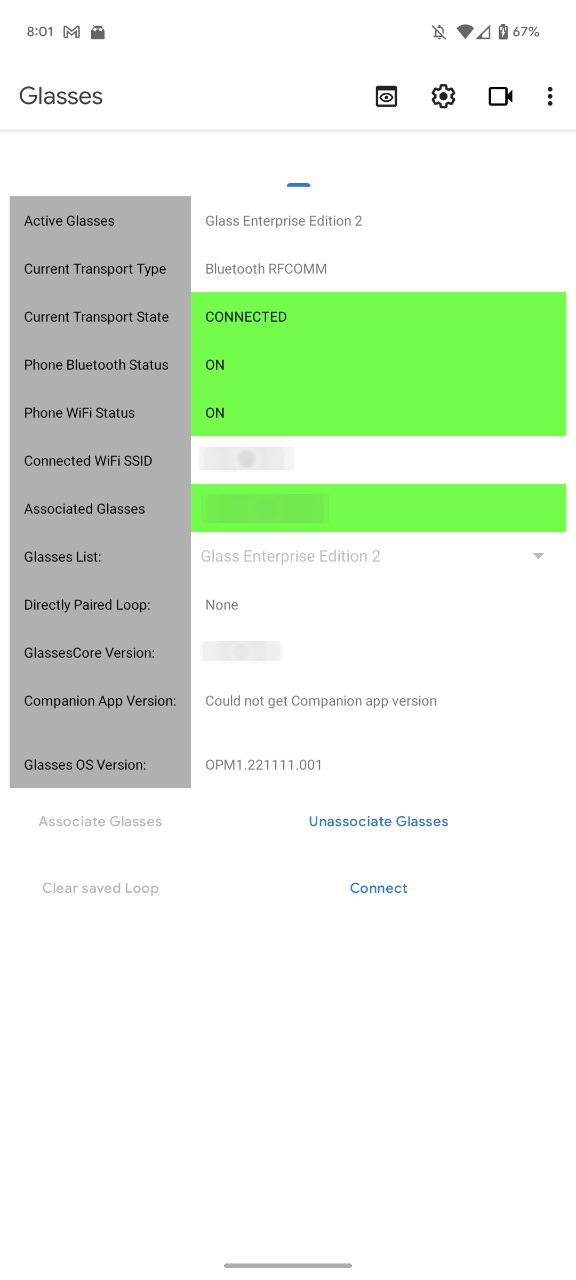 Android Glasses Core Statistics