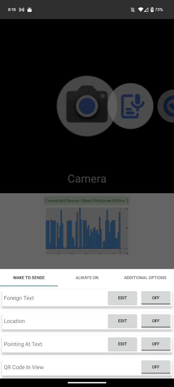 Android Glasses Core wake to sense options