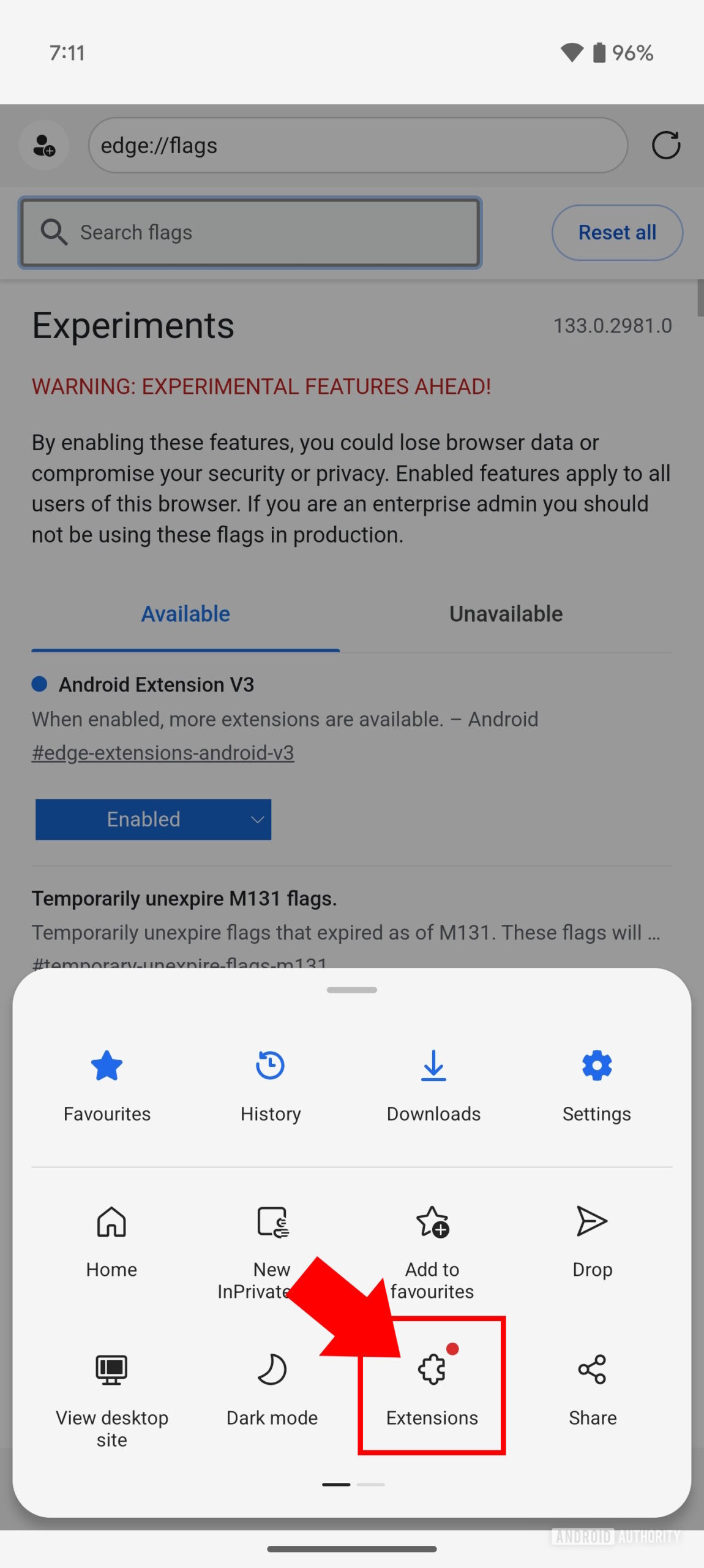 Edge Canary How to enable Android extensions for Keepa (3)