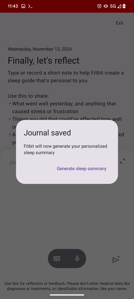 Fitbit Sleep Journal 3