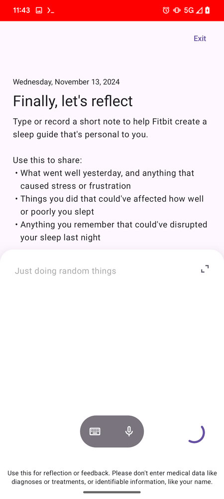 Fitbit Sleep Journal 5