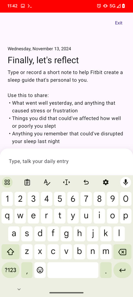 Fitbit Sleep Journal 6