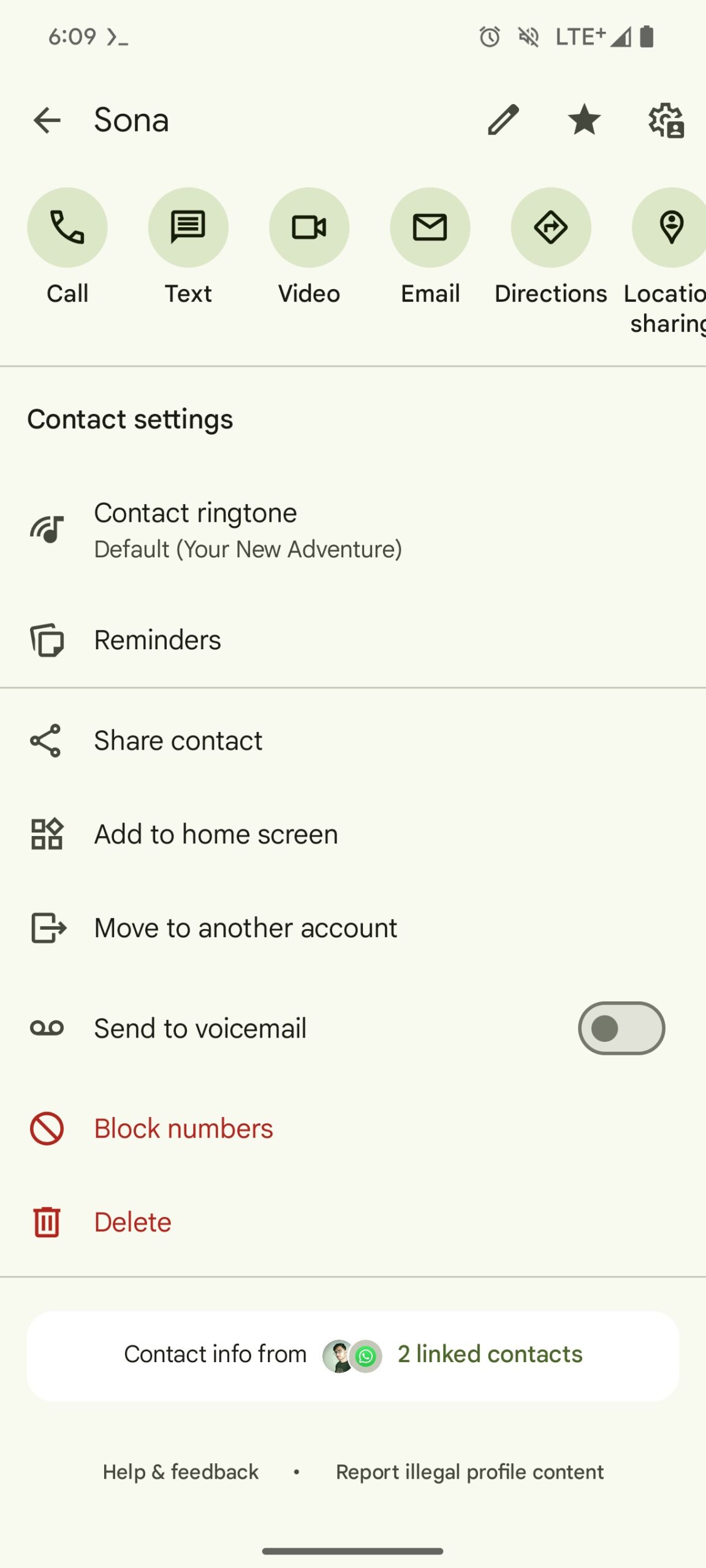 Google Contacts new Contact Options UI