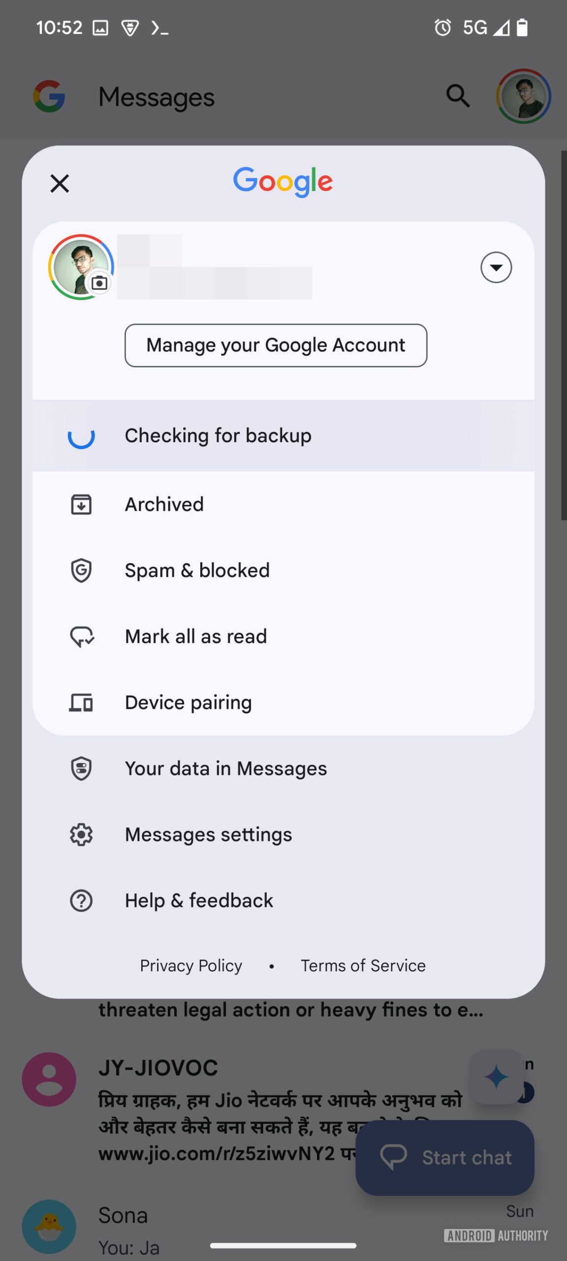 Google Messages backup and restore AssembleDebug 5