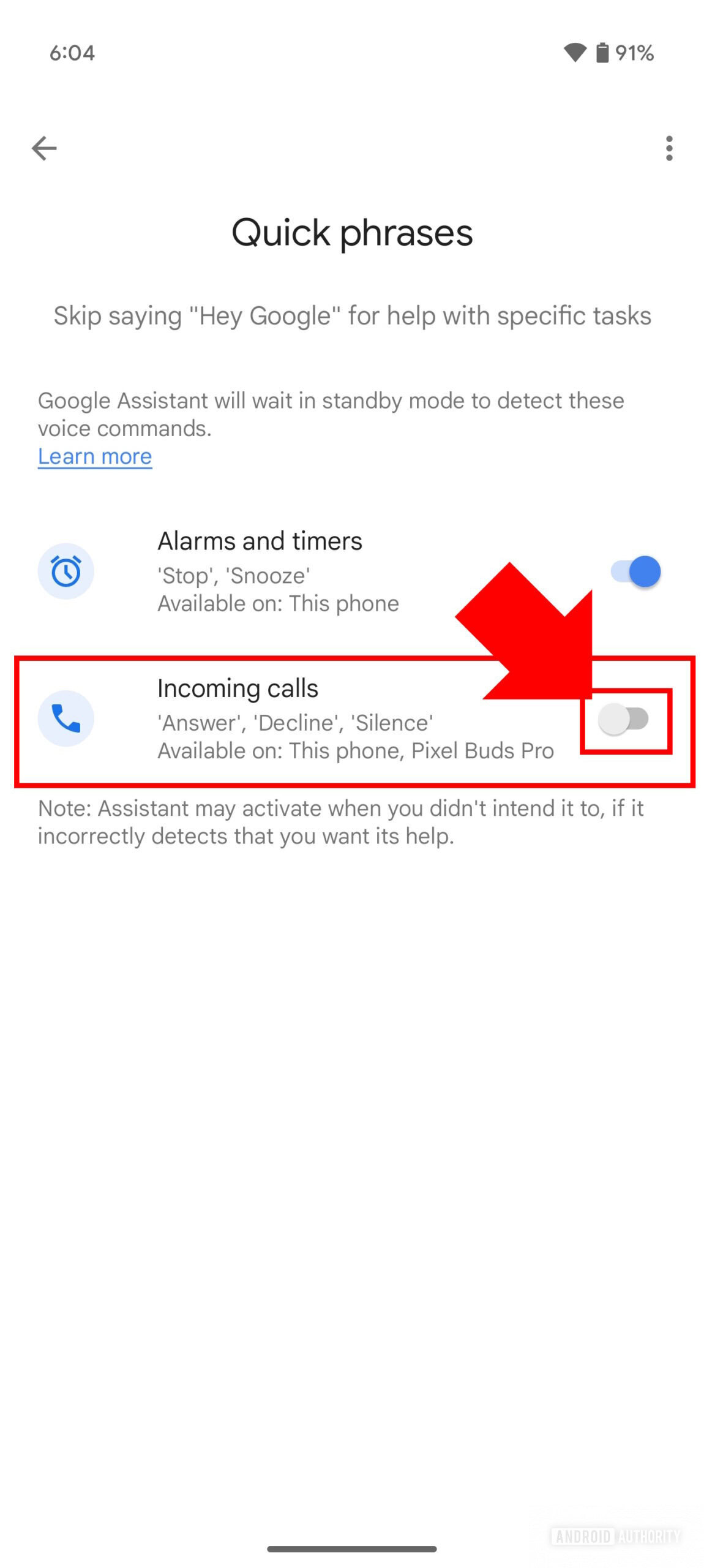 Google Pixel How to stop Google Assistant Quick Phrases 5