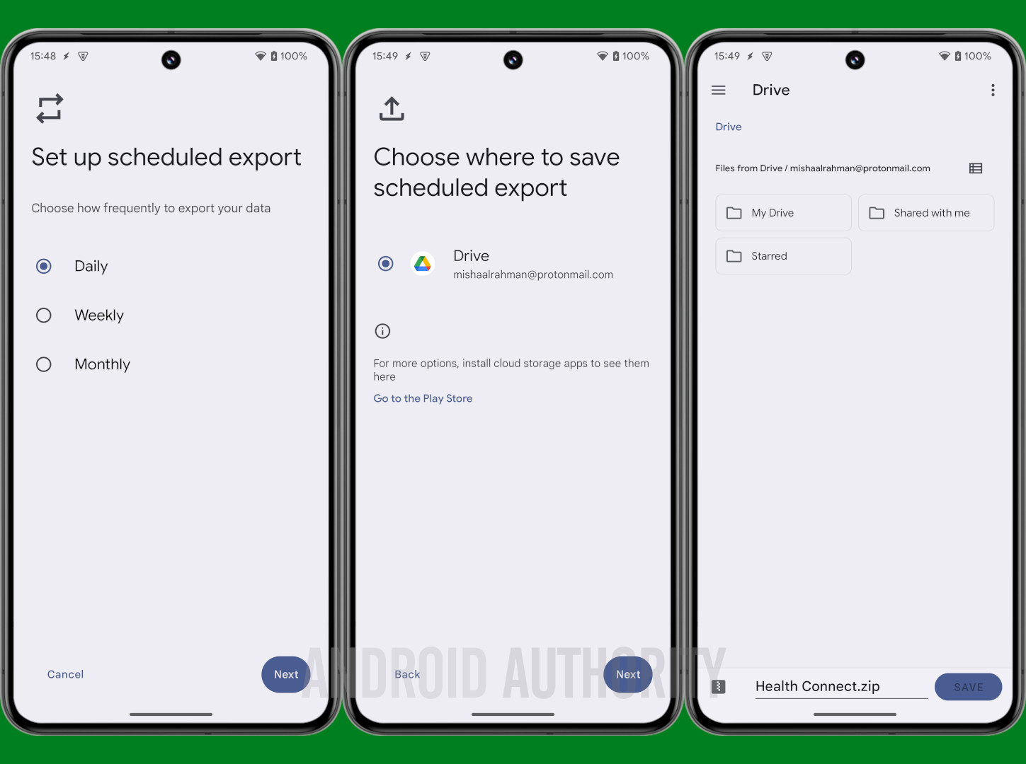 Health Connect export in Android 15 QPR2 Beta 1