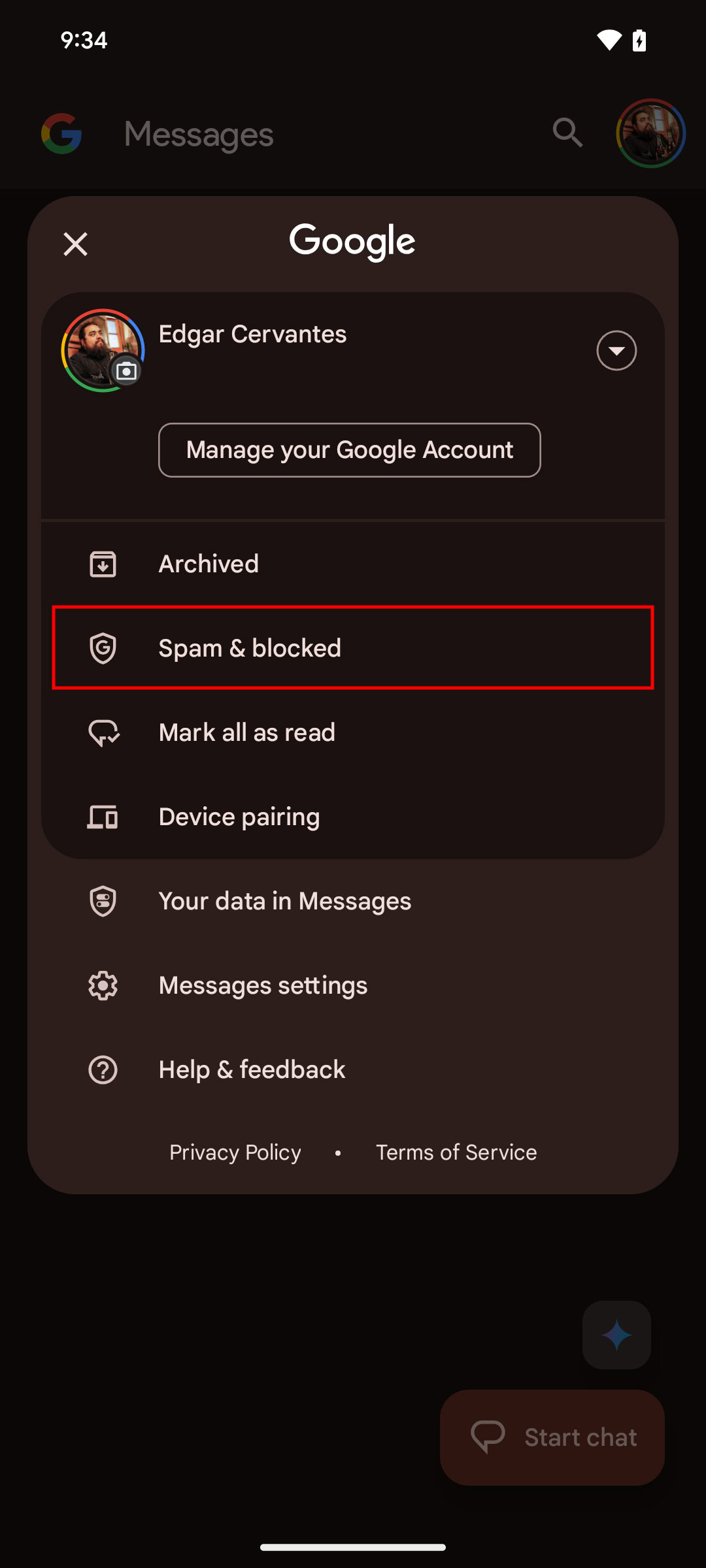 How to find blocked numbers on Android Messages app 2