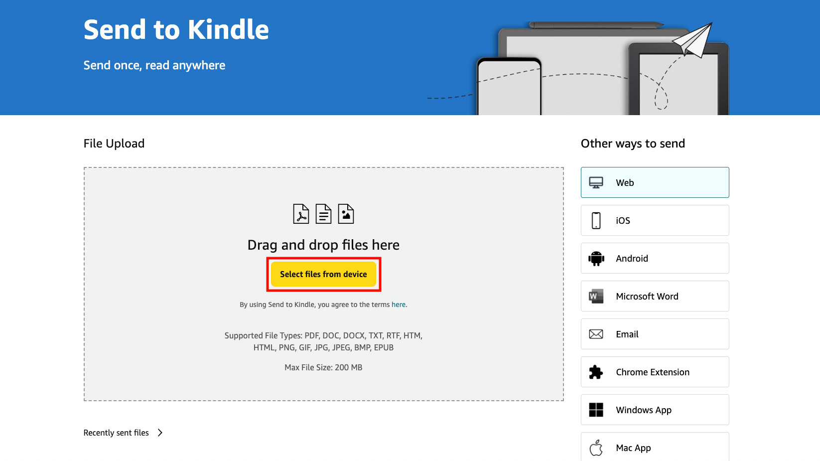 How to use Send to Kindle on the web 1